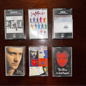 Vintage Phil Collins And Genesis Cassette Tape Lot Of 6 All Tested And Working